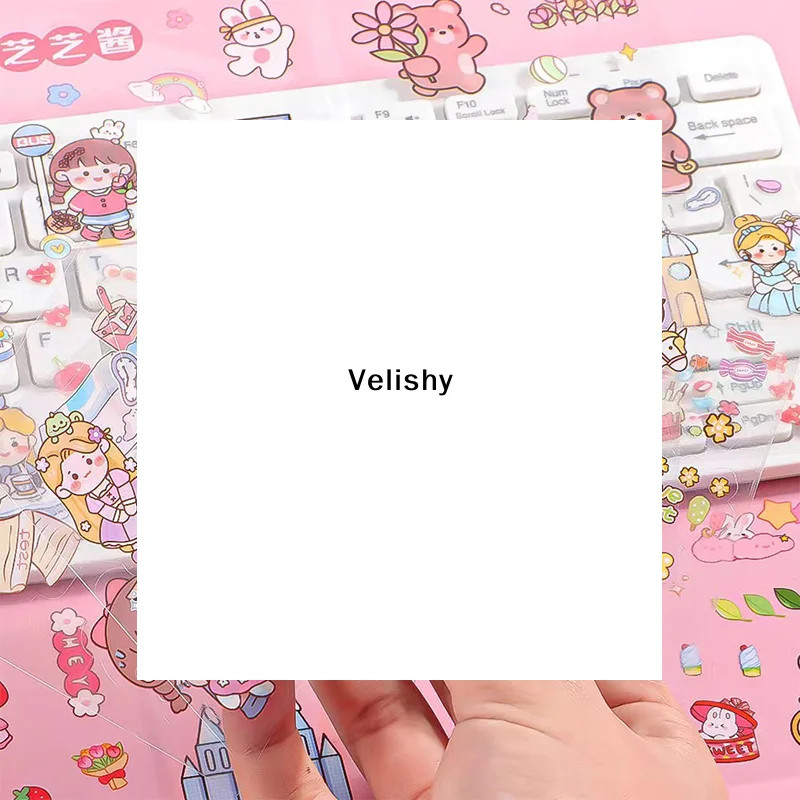 

DIY Handbook Kawaii Stickers Decoration Stationery Supplies PET Pattern Cartoon Scrapbooking Cute Sticker 20Pcs