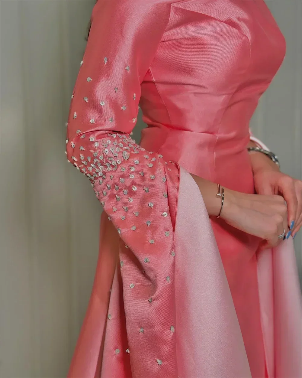 Customized Formal Evening Gown Backless Empire Floor Length Open Back Bead Bespoke Occasion DressesProm Dress Saudi A