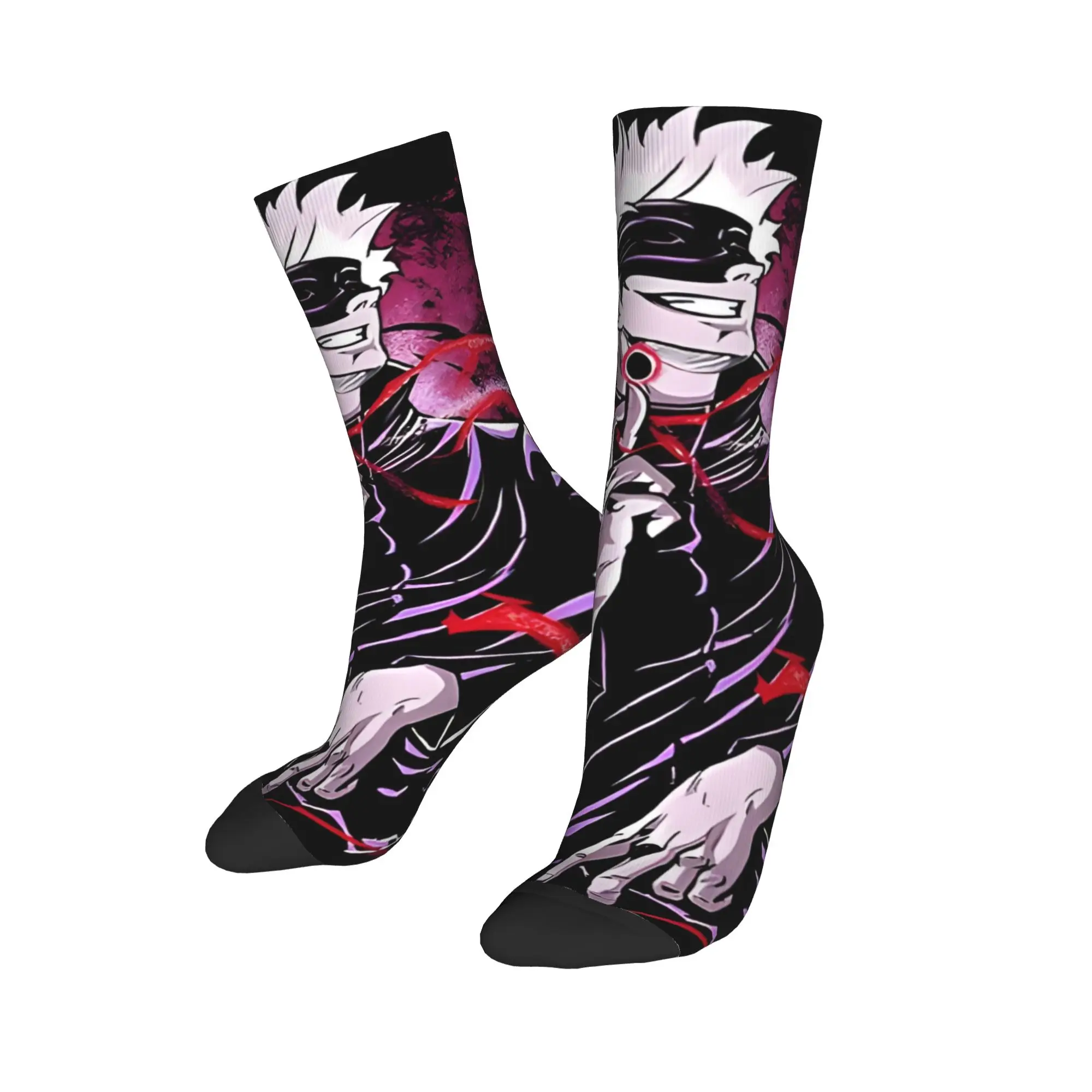 Funny Sock Bandai Jujutsu Kaisen The Strongest Gojo  Hip Hop Seamless Pattern Printed Men Crew Socks Novelty Men's Socks