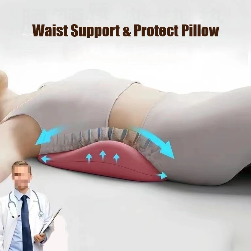 Ergonomic Lumbar Support Pillow For Sleeping Soft Memory Foam Pregnant Woman Waist Protection Cushion For Lower Pain Relief
