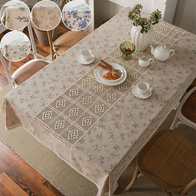 

Rectangular Dining Table Protective Cover Retro Cotton Linen Coffee Table Set Tablecloth Kitchen Dinning Tabletop Home Decor 식탁보
