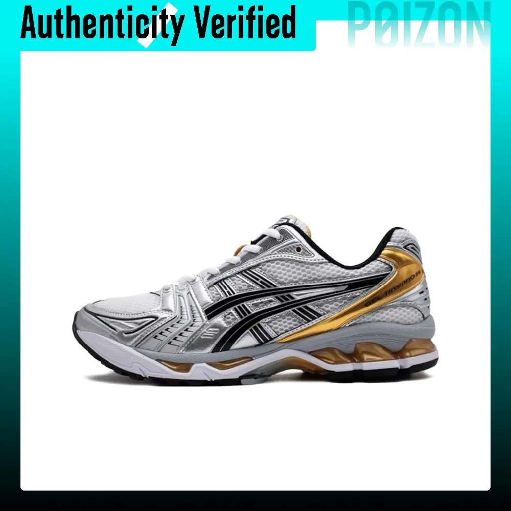 ASICS Gel Kayano 14 Low top Casual Running Shoes Unisex Gold Silver Black 1201A019-102
