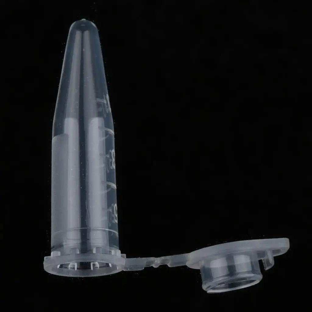 Conical Centrifuge Test Tube 0.5ml Clear Plastic Graduated Lab Vial with Snap Cap for Research Sample Storage