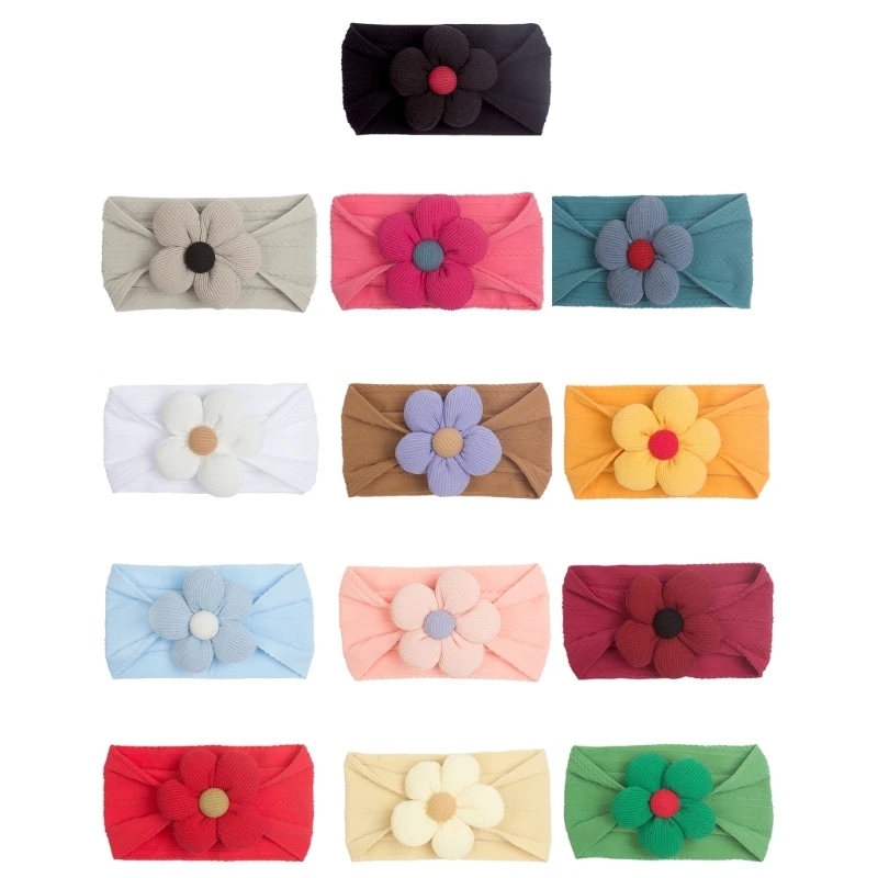 Floral Head Band Elastic Hair Band for Newborn Toddler Infant Turban Hairband Baby Hearwear Baby  Flower Headband