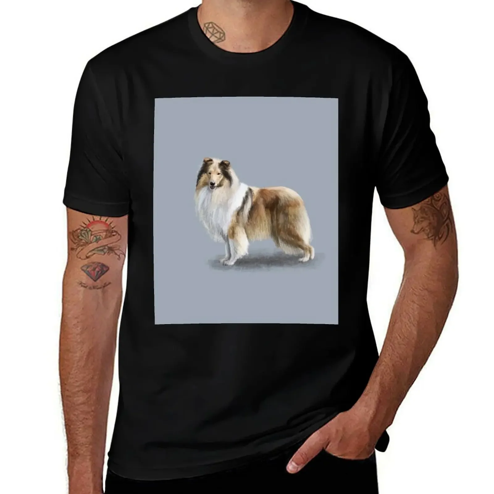 

The Sable Rough Collie Dog T-Shirt summer 2025 funny gifts t shirt men 100℅ cotton