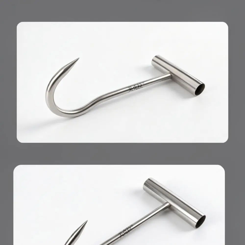 Industrial Strength T Shaped Hook Stainless Steel Lifter For Manhole Sewer Covers Roller Shutter Pulling Hand Tool Gear