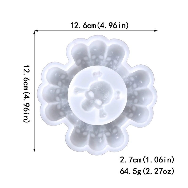 Molde silicona calidad para ceniceros transparentes para manualidades DIY con temática Halloween