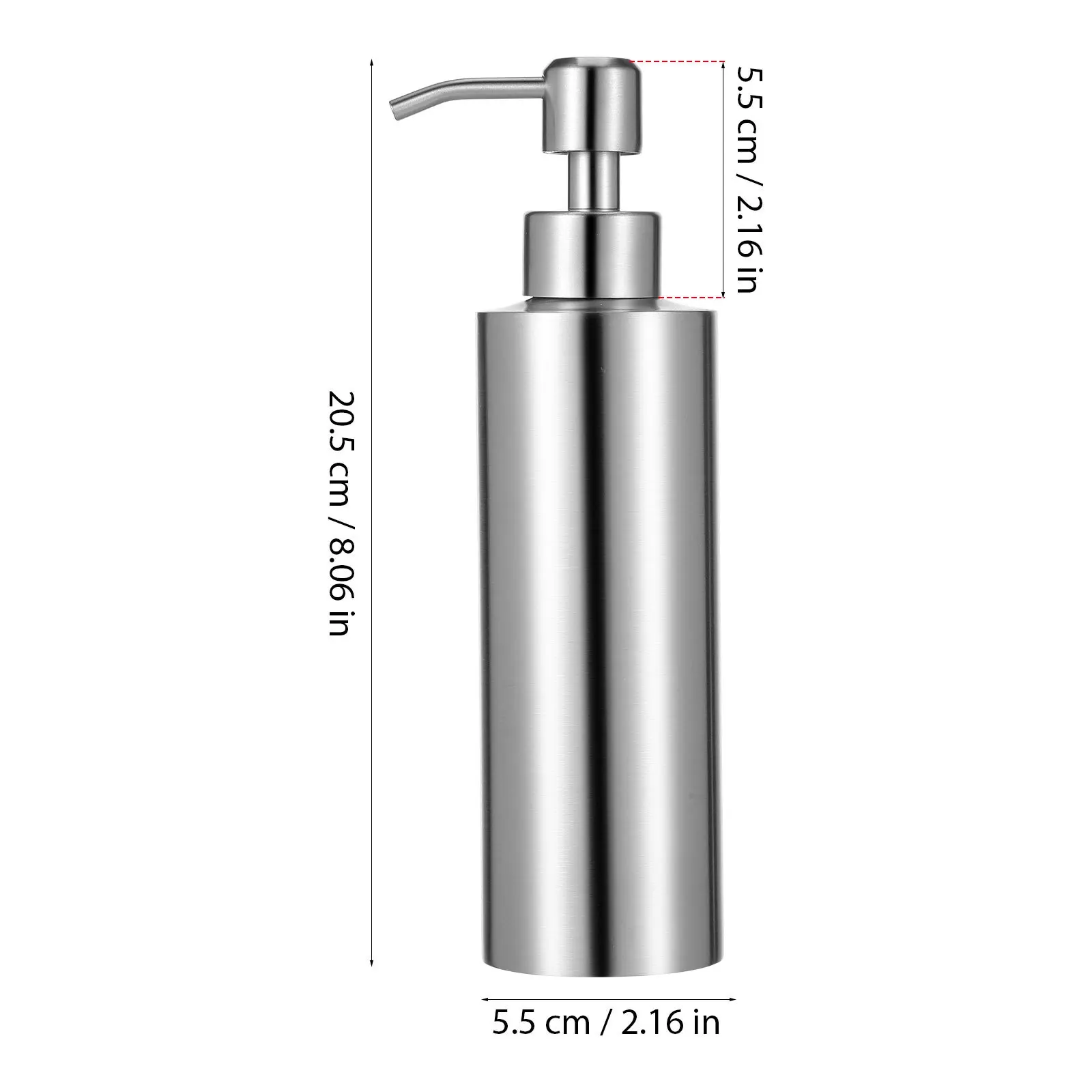 350Ml Soap Dispenser Stainless Steel Modern Design Liquid Dispenser for Bathroom Kitchen Easy Refill for Facial Wash Conditioner