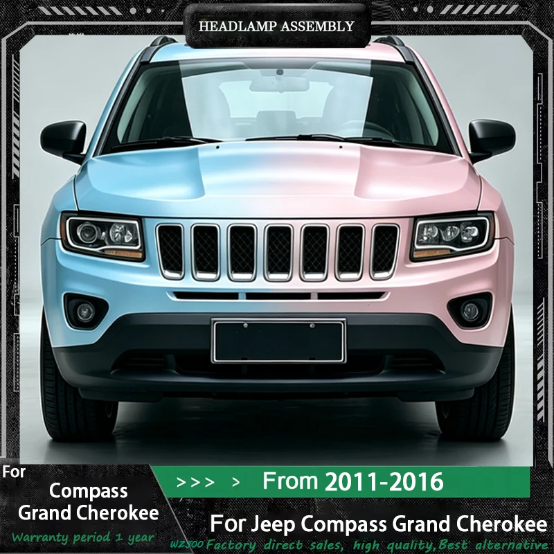 Auto Accessories Car For Jeep Grand Cherokee Compass Headlight 2011-2016 Modified to New DRL Dynamic Turn Signal LED Headlight