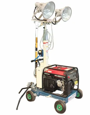 5-7m Trailer Mobile Light Tower With 360 Degree Rotation Mast Diesel Light Tower With Generator