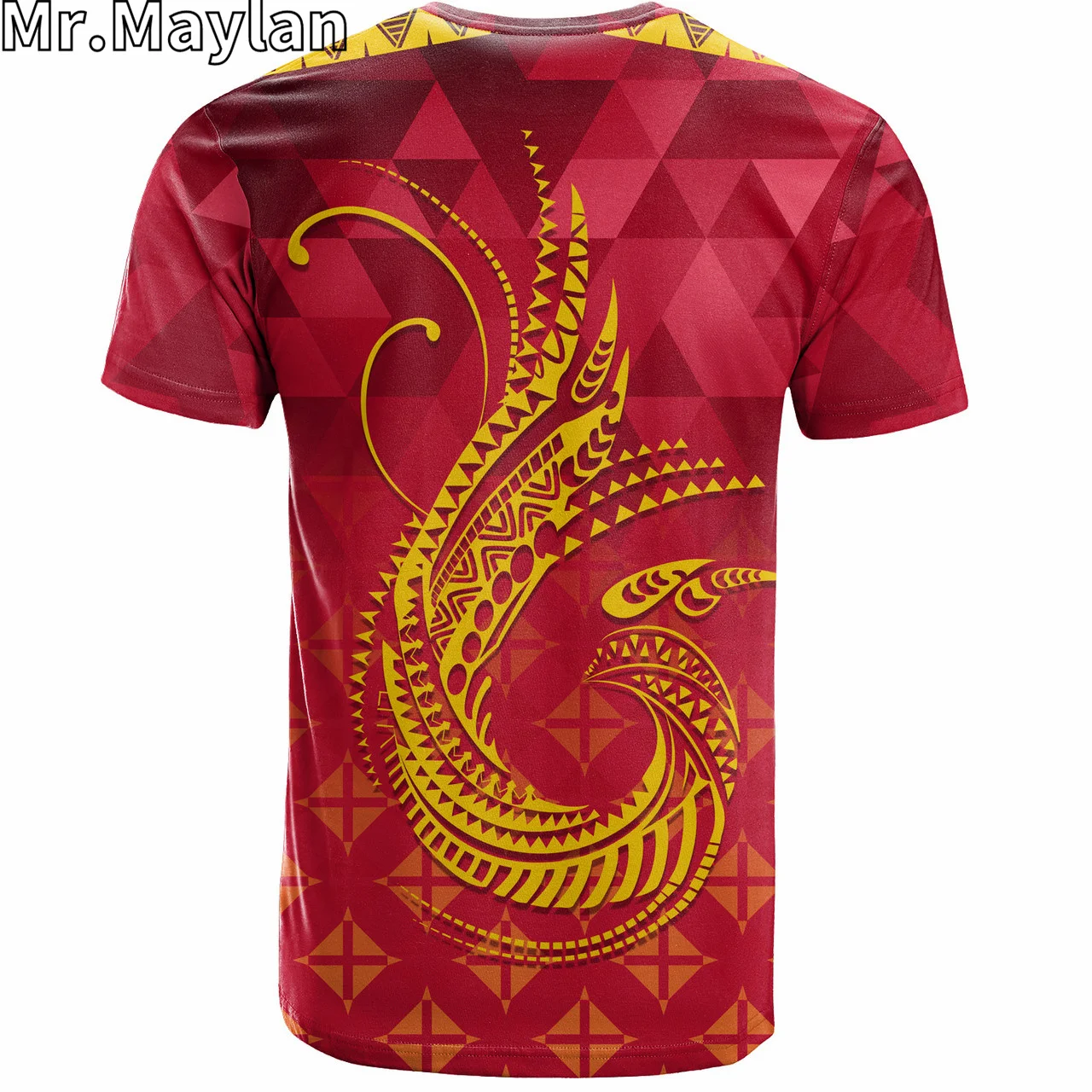 Custom 3D Papua New Guinea Polynesian Hawaii T-Shirt Lowpolly Pattern with Polynesian Motif Tshirt Men Women Unisex Tee Tops