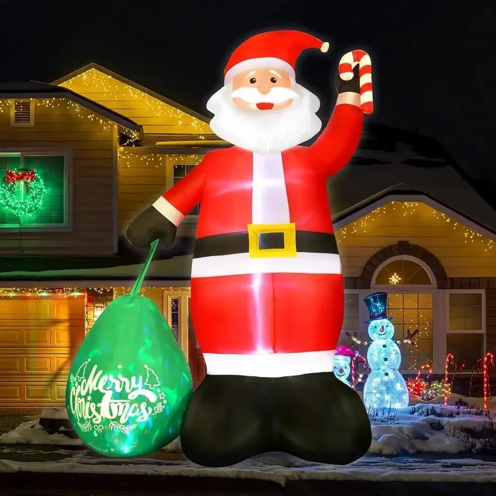 Inflatable Christmas Decorations - Outdoor Light Up 14 FT Santa Christmas Inflatables, Blow Up Christmas Decor with LED Light