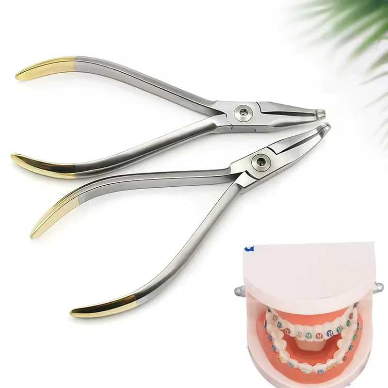 Dental How Plier Straight + Curved Orthodontic Straight Arch Wire Holding Pliers Stainless Steel Dental How Pliers Forcep