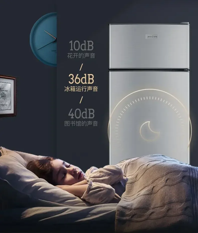 Refrigerator household double-door small two-person mini freezer refrigeration energy-saving large capacity