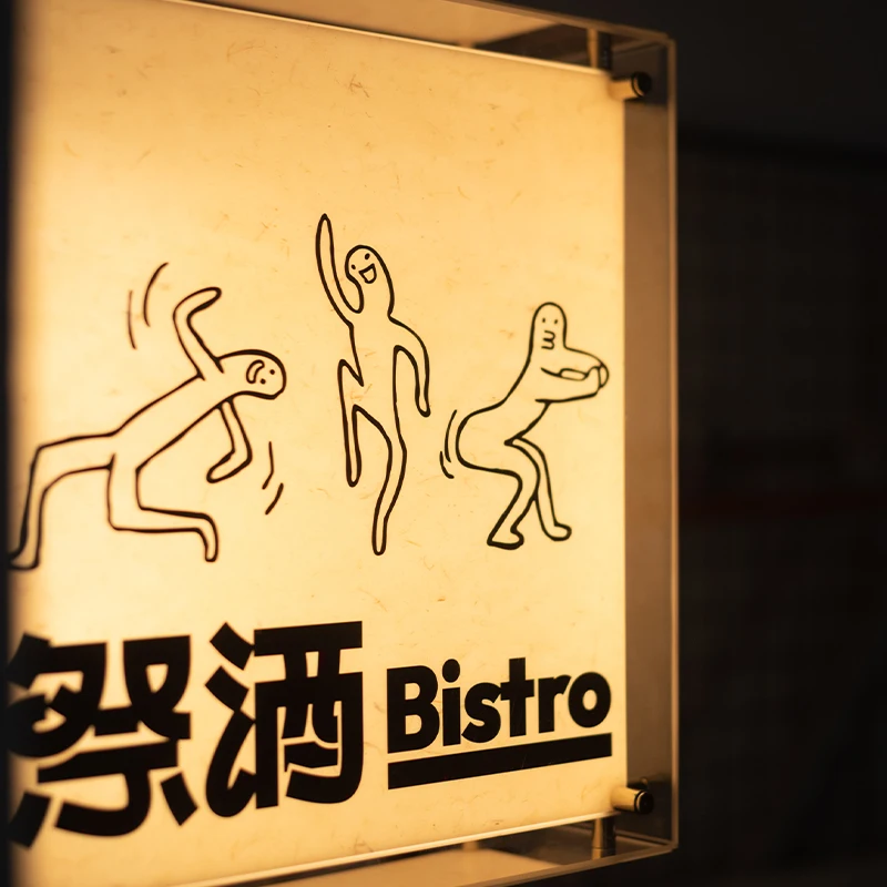 double-layer acrylic light box customization, creative side-hanging assembly billboard customization, bar wall-mounted door sign