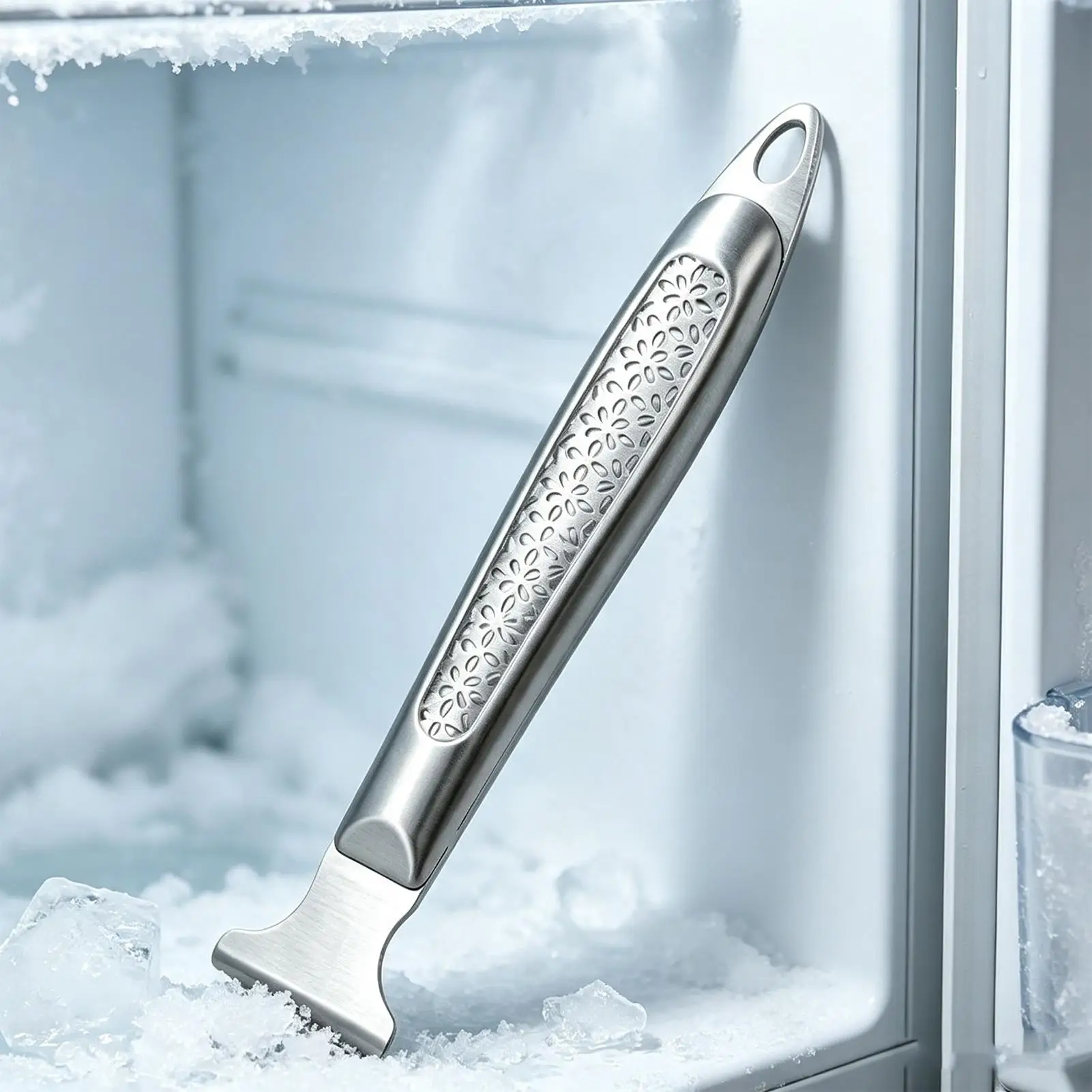 Ice Scraper Stainless Steel Refrigerator Cleaning Defrosting Shovel Defrosting Remover for Kitchen Cooling Food Home Fridge