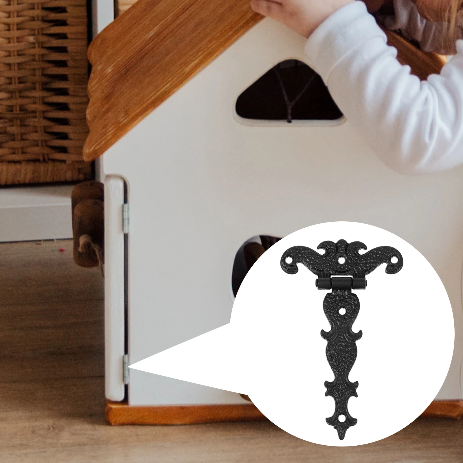 

4Pcs Wooden Box Hinge Retro European Style DIY Hinge Accessory Replacement Jewelry Case Cabinet Furniture Hardware Accessories