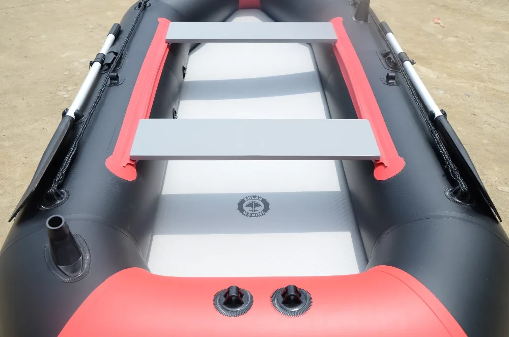 Air Floor 0.9 mm PVC Inflatable Rowing Pontoon Boats 0 Glue 100% Heat Weld Process for Using in Sea
