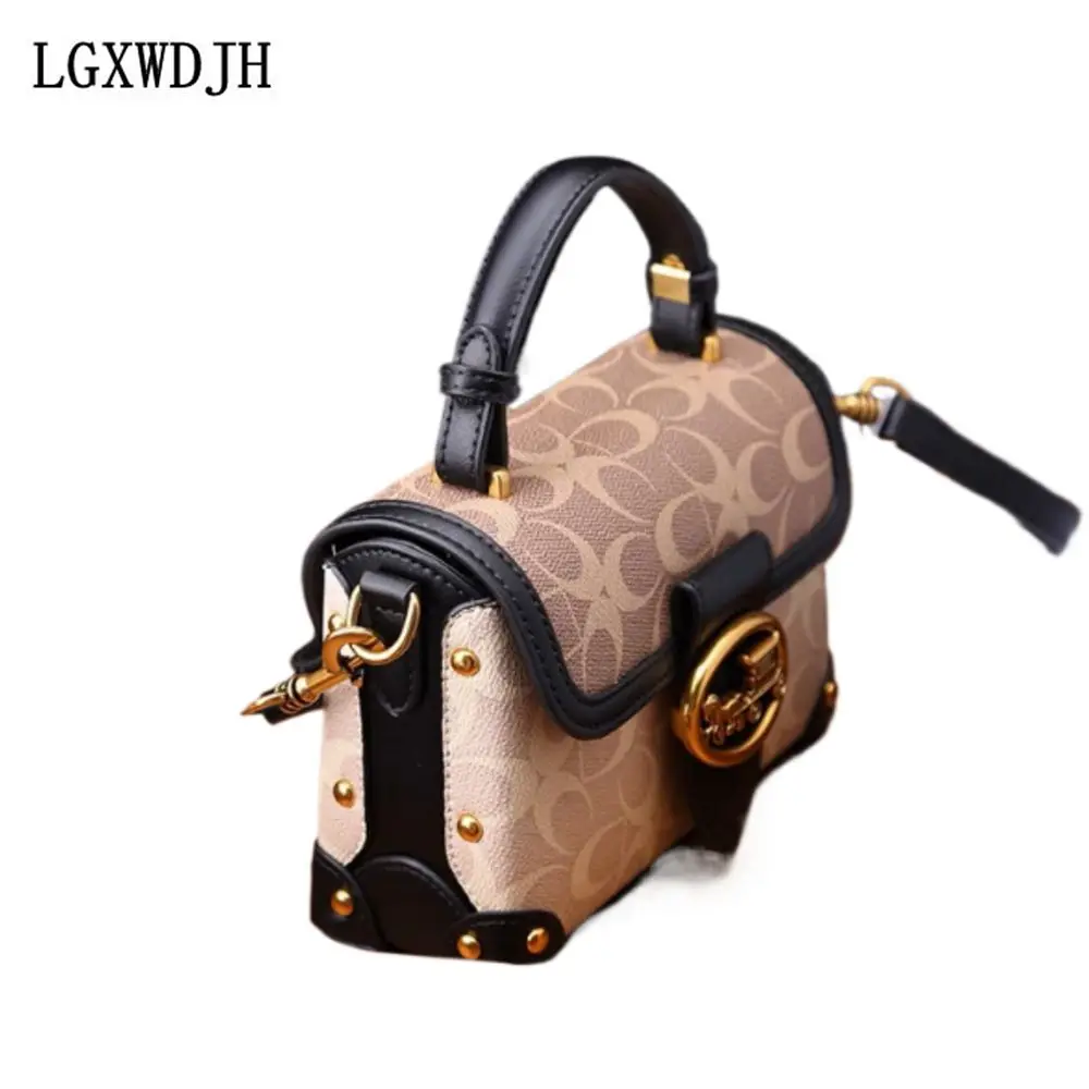 Medium, soft, high-end and stylish Women's handbag  Blocked foreign trade square crossbody bags   Versatile brand shoulder bag