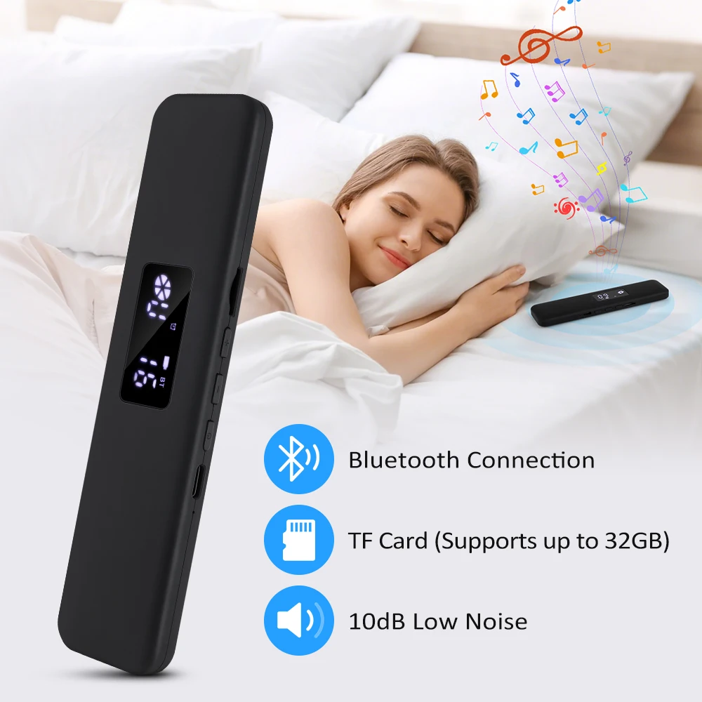

Portable Bone Conduction Bluetooth Speaker Under-Pillow White Noise Sleep Aid Music Box TF Card MP3 Player For Sleeping Timing
