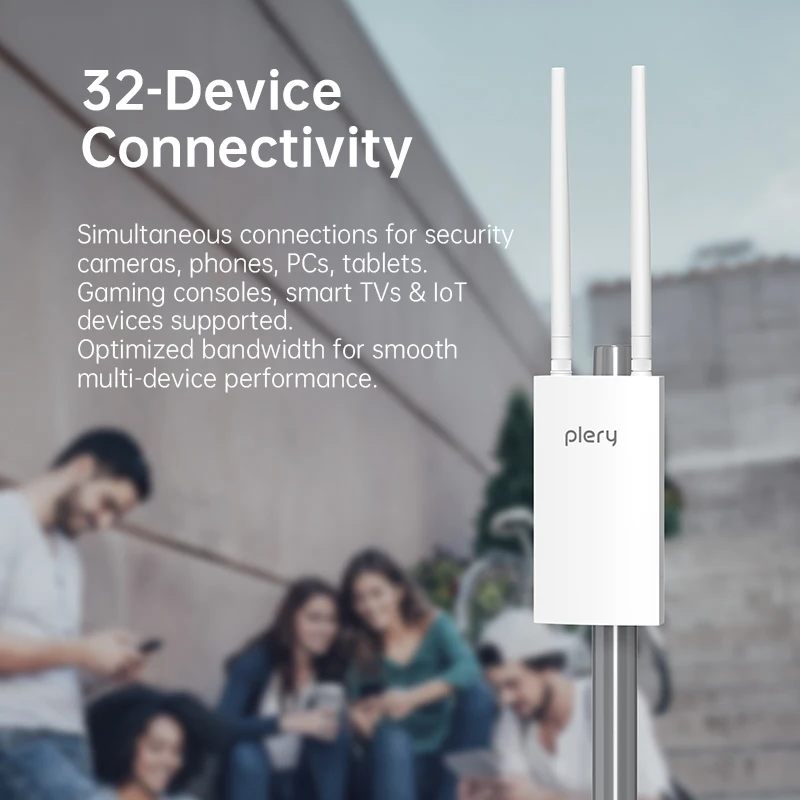 PLERY 1200M 4G LTE Outdoor Router Insert a Sim Dual Band 2.4G/5.8G 32 User Wifi signal Router Extender amplifier plug and play