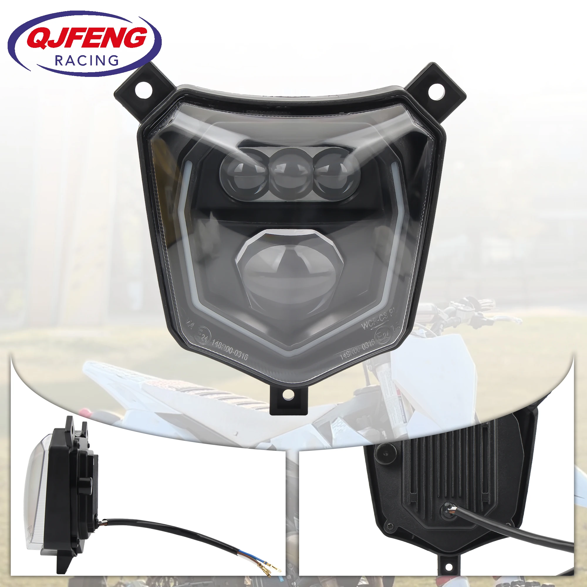 

For Honda CRF 125 250 450L Motorcycle Headlight Lamp Core LED Hi/Lo Beam 450RL CR XR Supermoto Motocross Headlamp Enduro Parts