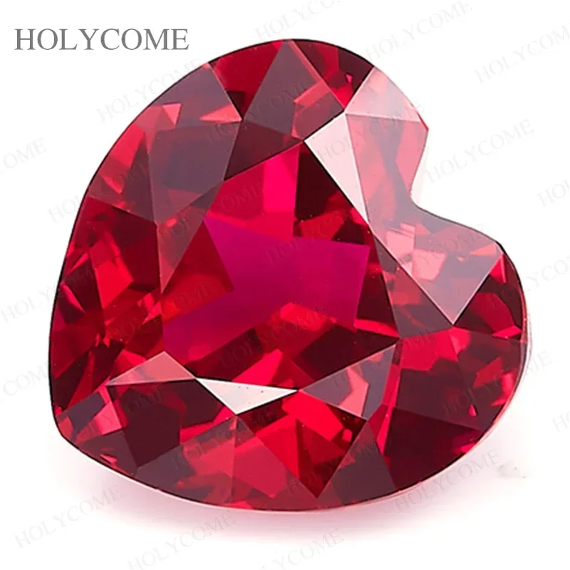 Lab Grown Ruby New Heart Cut Blood Red Color Selectable AGL Certificate VVS1 Stone Charms DIY Jewelry Making Necklace Materials