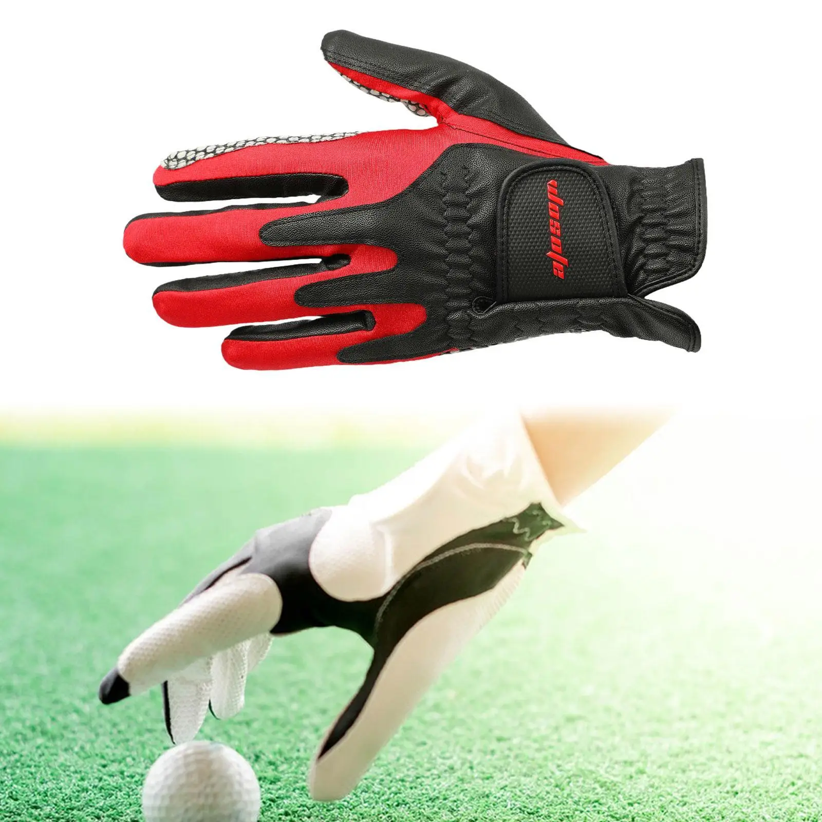 

PU Leather Golf Glove Anti Slip Shock Absorbing Sports Glove for Men Golf Training Fitness Grip