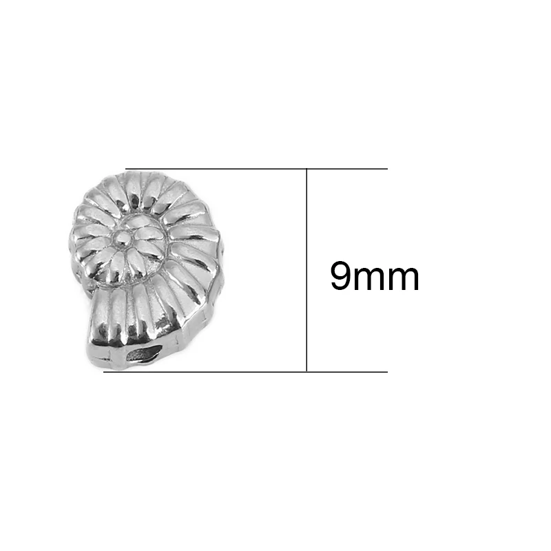 5pcs PVD Never Fade Stainless Steel Spacer Snail Beads Bulk Shell Necklace Beads Lot For DIY Bracelet Findings Jewelry Making