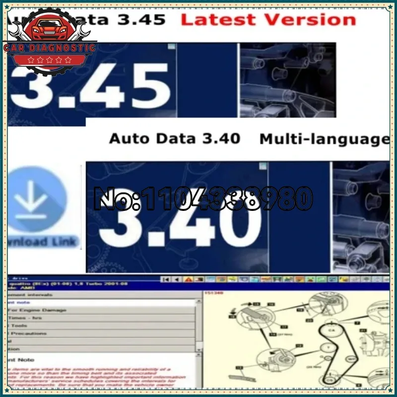 2026 hot selling new  Auto Repair Software AUTO DATA 3.45 Wiring Diagrams data with install video AutoData 3.40 Multi-languages