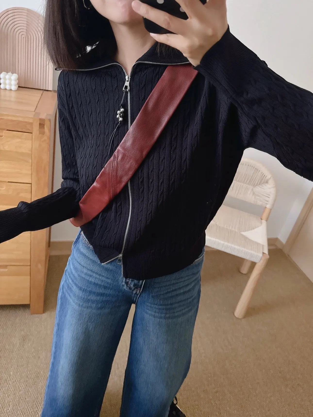 

Floral Ice Cr Zipper Sweater Versatile Personalized Women's Loose Fit Cardigan Sle Spring Regular Thin Long Sve