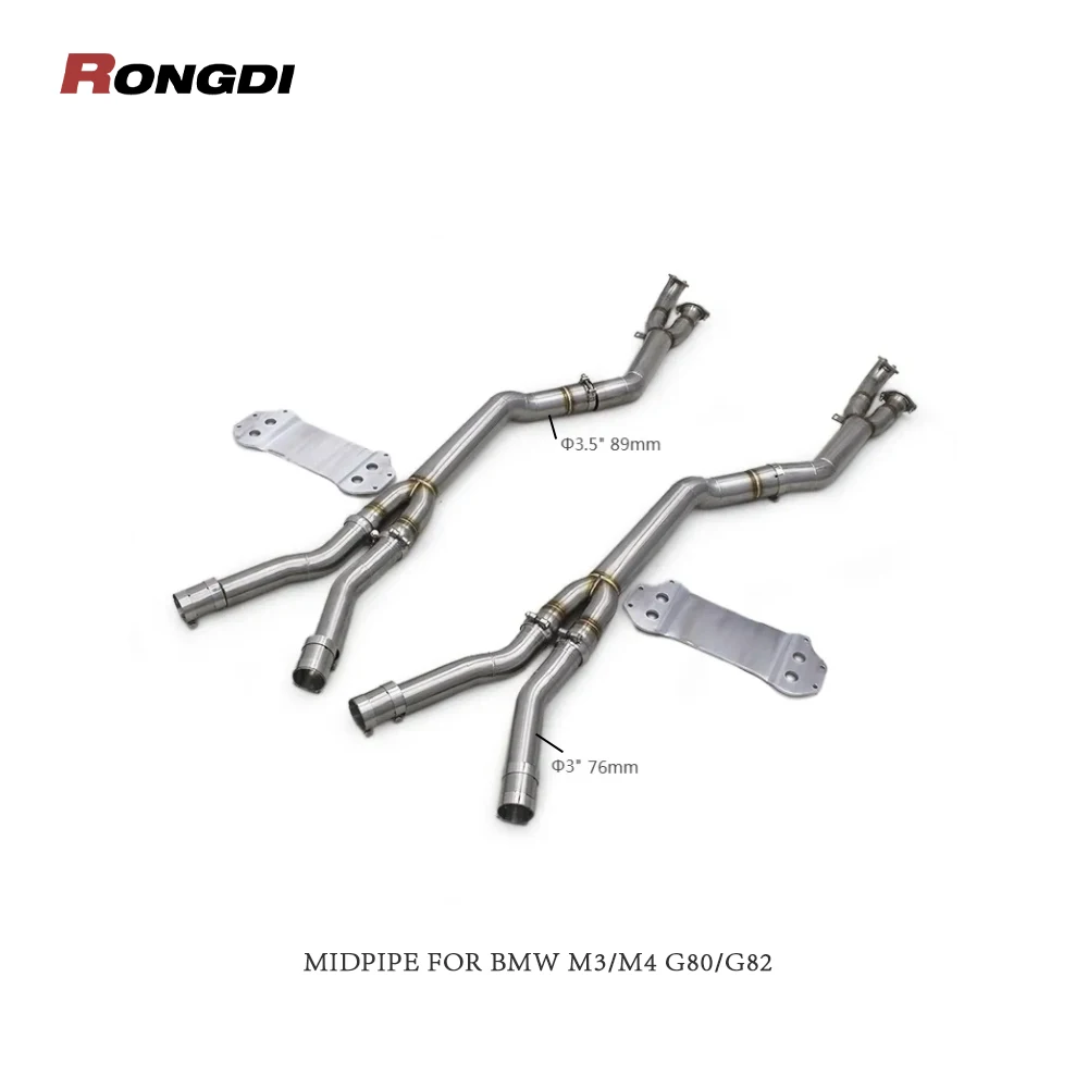 

Modification Stainless Steel Exhaust Single Midpipe for S58 M4 G82 M3 G80 3.0T Exhaust Mid Pipe with Brace