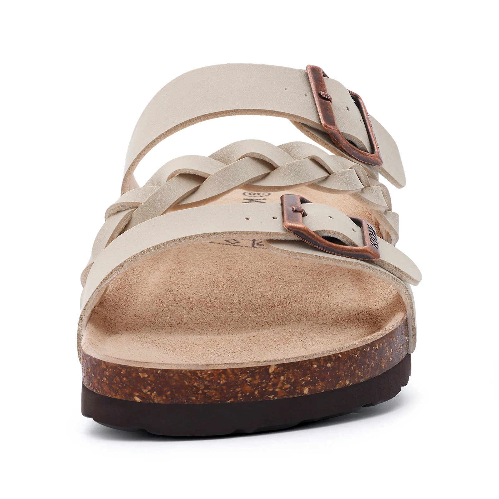 Litfun Women's Cork Sandals With Arch Support, Comfortable Slip-On Beach Sandals With Adjustable Buckle For Summer_voghion.com