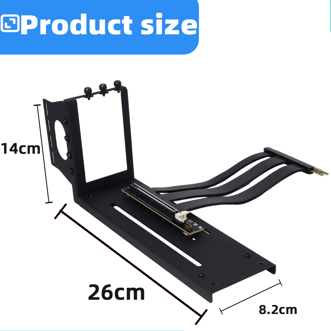 GPU Vertical Mount Bracket Kit PCIe 5.0 /4.0 X16 Riser Cable 3 Positions Black/White Three Shields for Computer Graphics Card