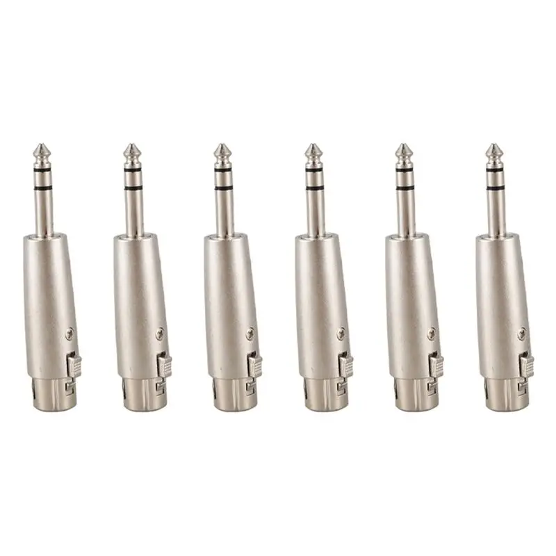 Winter Essential 6X New XLR To Female 6.3Mm JACK LEAD Plug Mic Microphone Patch Cable Adapter