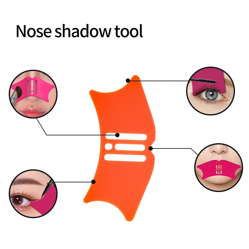 Silicone Nariz Make Up Stencils, Maquiagem Ferramenta, Delineador Profissional, Aid Nose Shadows, Cosméticos Auxiliares Repair Tools, 1 Pc