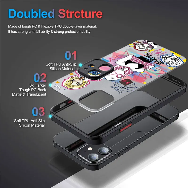 Marvel Spider Man Miles Morales Phone Case For iPhone 17 16 15 Pro Max Case 14 13 12 11 Pro Max 16e 17e Air XS XR X 8 Plus Cover - view 5