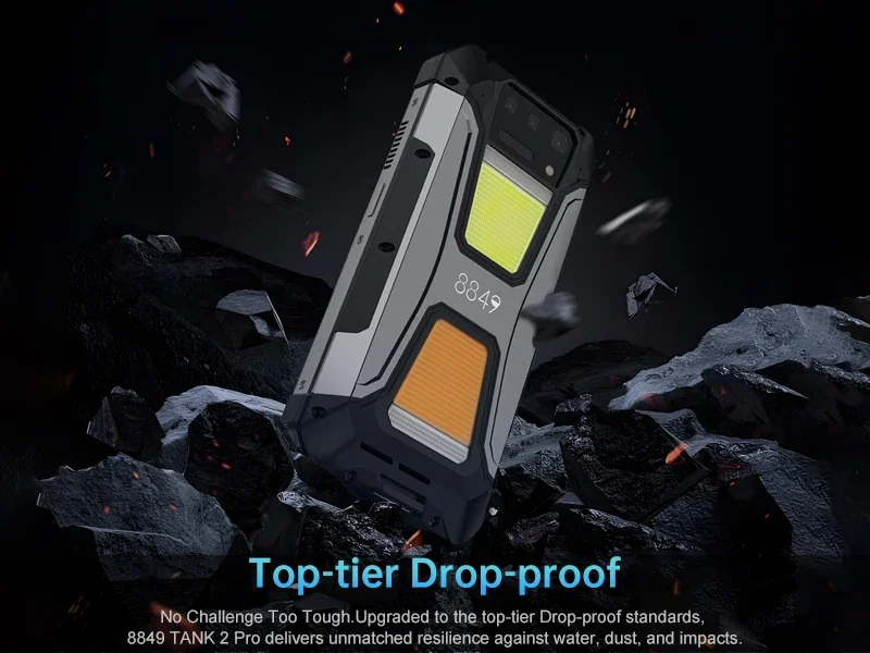 New Arrival Unihertz Tank 2 pro 5G Global Band Projector Camping Light 23800mAh 8+256GB waterproof rugged Smartphone