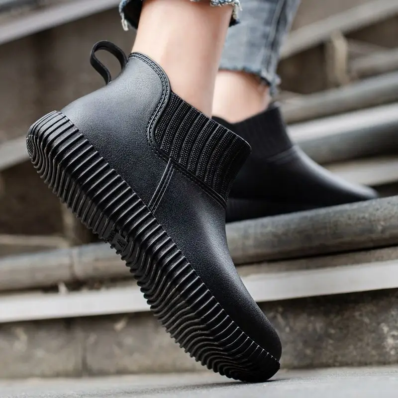 

Women's Solid Color Thermal Lined Rain Boots Fashion Outdoor Wear Slip Resistant Thick Sole for Kitchen Car Washing