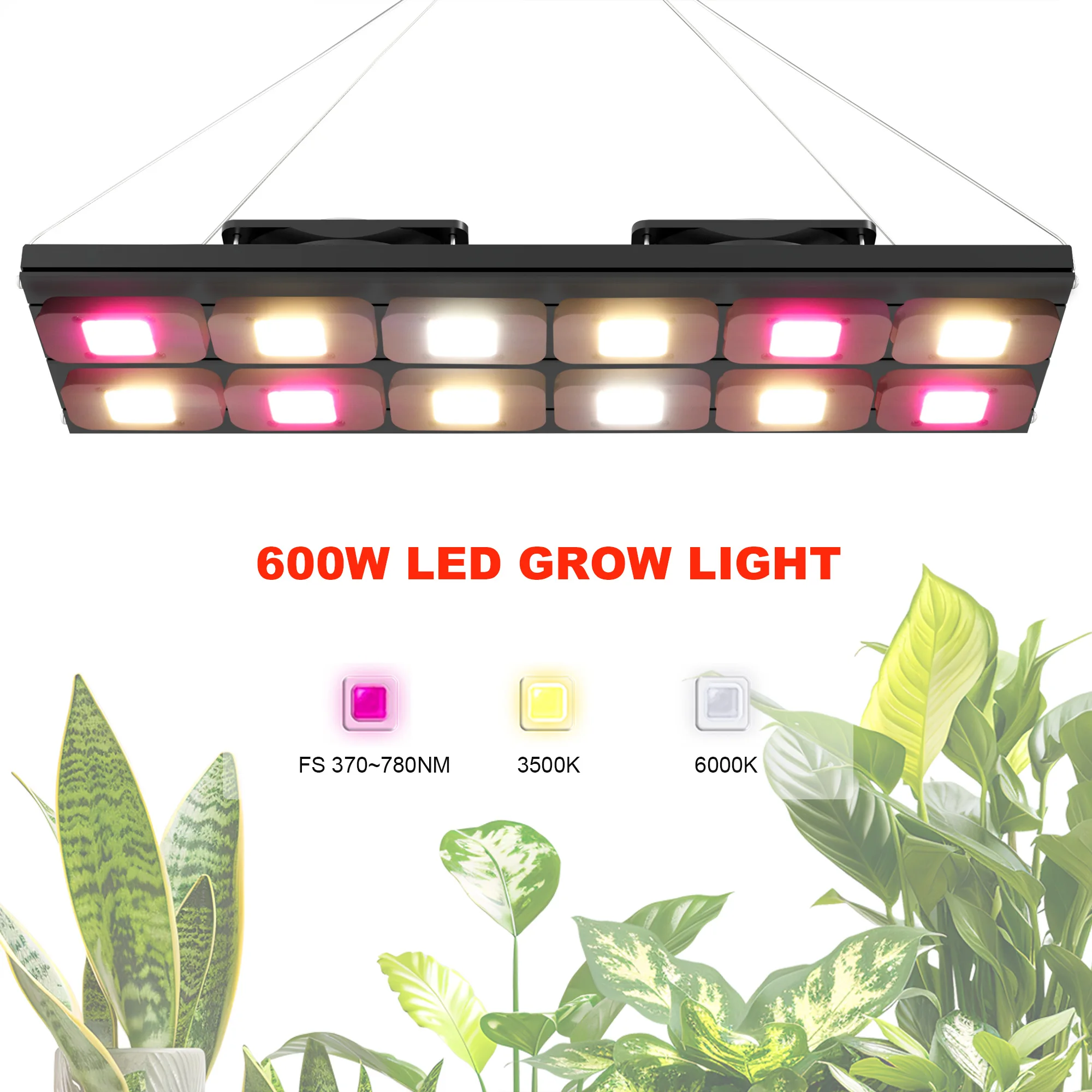6000W Full Spectrum LED Grow Light 3000K 6500K for Seedlings Growth 110V 220V DOB 12Pcs Veg & Bloom Grow Tent Light