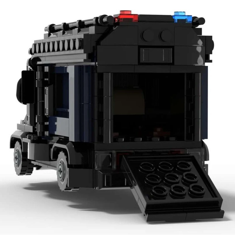 مدينة سيارات نموذج Moc قوالب بناء وحدات شاحنة شرطة نموذج التكنولوجيا وحدات كتل عيد الميلاد مجموعة لتقوم بها بنفسك لعبة هدية البناء #3