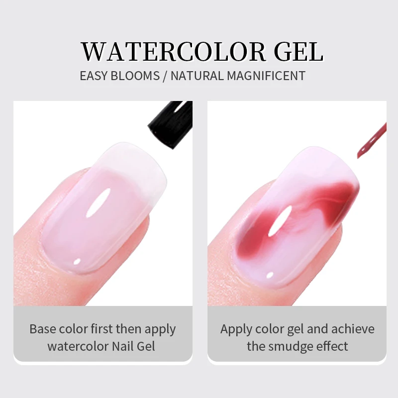 BORN PRETTY Klarer Aquarell-Marmor UV-Gel Nagellack Transparenter Farbverlauf Malgel Herbst Winter DIY Nagelkunst Dekorationswerkzeuge – Detail 4