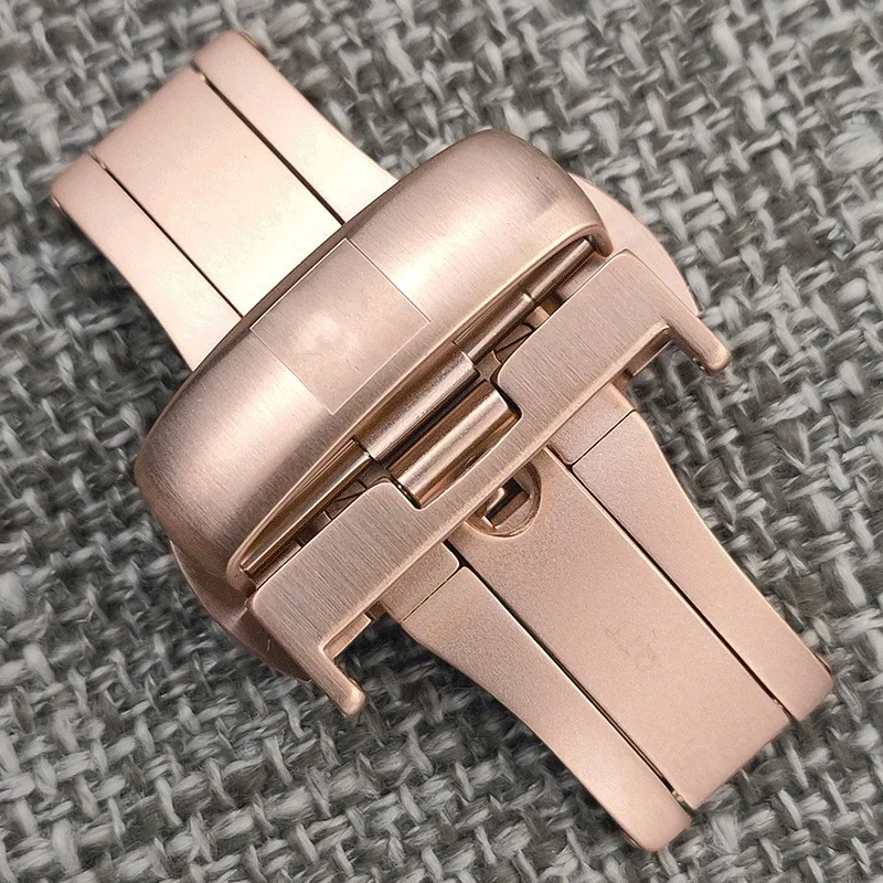 Пряжка-бабочка, автоматическая застежка с двойным щелчком из нержавеющей стали, ремешок для ремешка для часов 20 мм 22 мм, ремешок для часов, застежка