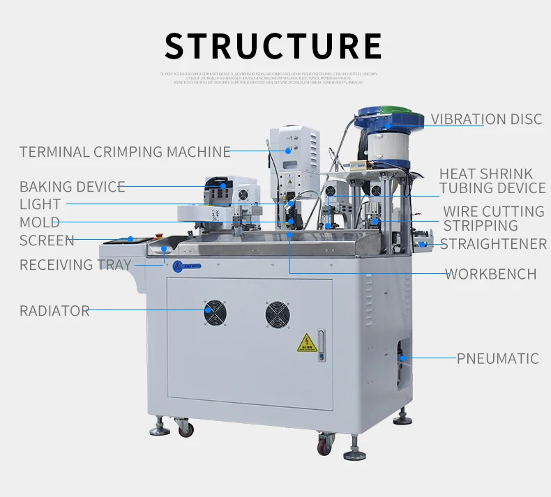 Fully Automatic Single Terminal Crimping & One End Heat Shrink Tube Inserting Machine