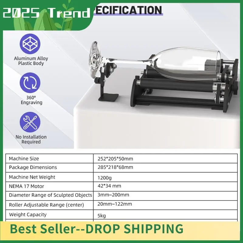 

AD33 HOT Small DIY Engraving Machine Rotating Roller For CNC Marking Machine Rotating Y Axis For Wine Glasses And Jars Easy Inst