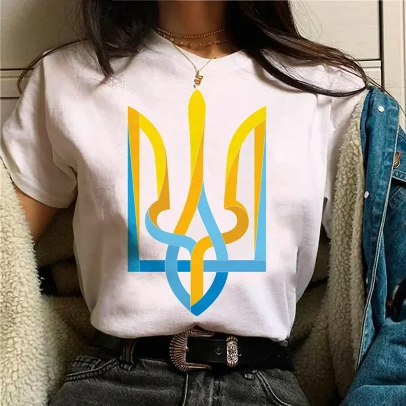 Damskie śmieszne bluzka harajuku damskie odzież designerska ukraińskie Ukrainian Ukrainian Ukraine Rwa t-shirty