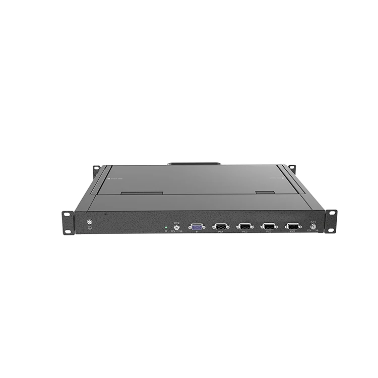 

1U Rack-Mount 4 Port LCD - 15.6 Inch FHD 1080P - Short Depth JD1604 KVM Switch Rack KVM Console Drawer 17inch LCD Screen