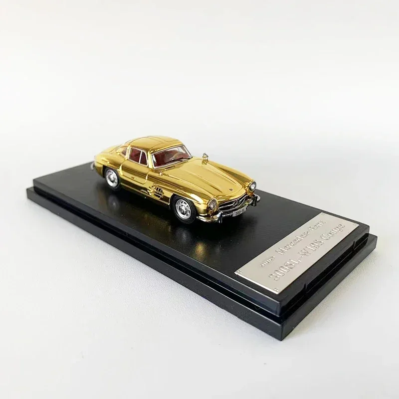 Seeker-Modèle de voiture SL Wcontem300SL Coupé, Collection de véhicules en alliage moulé sous pression, Chrome Gold and Silver, 1:64