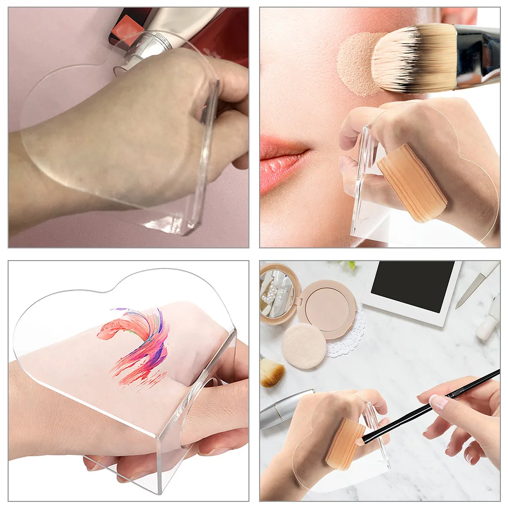 

1 set Heart Shape Acrylic Makeup Mixing Palette Foundation Pigment Plate Stainless Steel Spatula Nail Art for Women