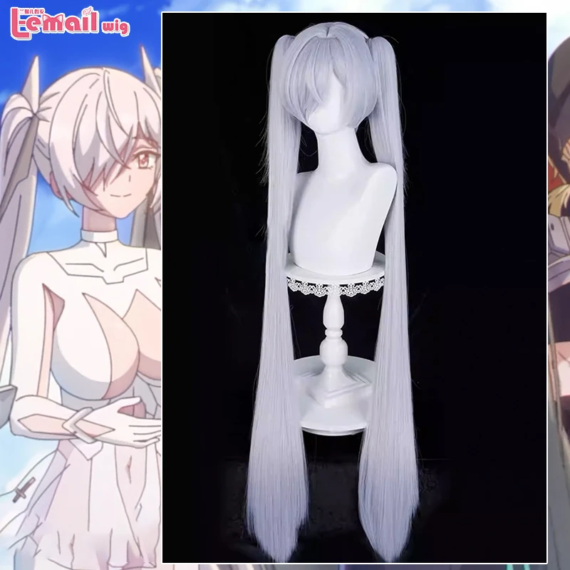 

L-email Nikki Cinderella Cosplay Costume Wig 110cm Silver Pigtail Heat-Resistant Synthetic Filament Wig